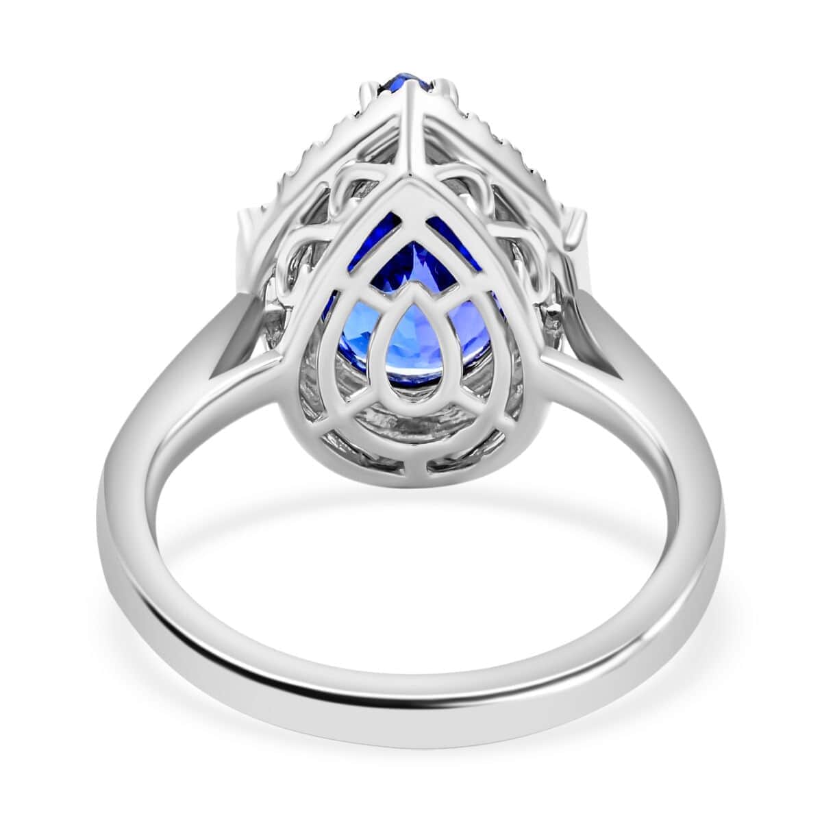 Certified & Appraised Rhapsody AAAA Tanzanite and E-F VS Diamond 4.80 ctw Ring in 950 Platinum (Size 10.0) 8.35 Grams image number 2