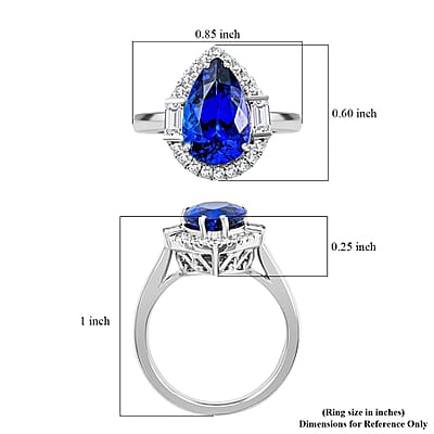 Certified & Appraised Rhapsody AAAA Tanzanite and E-F VS Diamond 4.80 ctw Ring in 950 Platinum (Size 10.0) 8.35 Grams