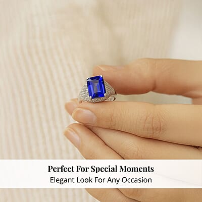 Certified & Appraised Rhapsody 950 Platinum AAAA Tanzanite, Diamond (E-F, VS) (1.20 cts) Ring (Size 11.0) (9.15 g) 6.75 ctw
