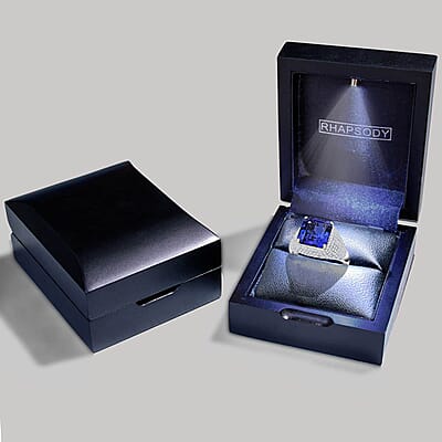 Certified & Appraised Rhapsody 950 Platinum Asscher Cut AAAA Tanzanite and E-F VS Diamond Ring (Size 10.0) 9.15 Grams 6.65 ctw