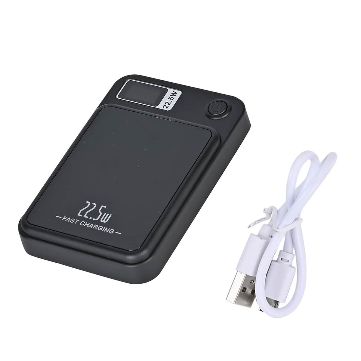 Black Fast Charging Power Bank with Wireless Charging Function and LED Digital Display image number 0