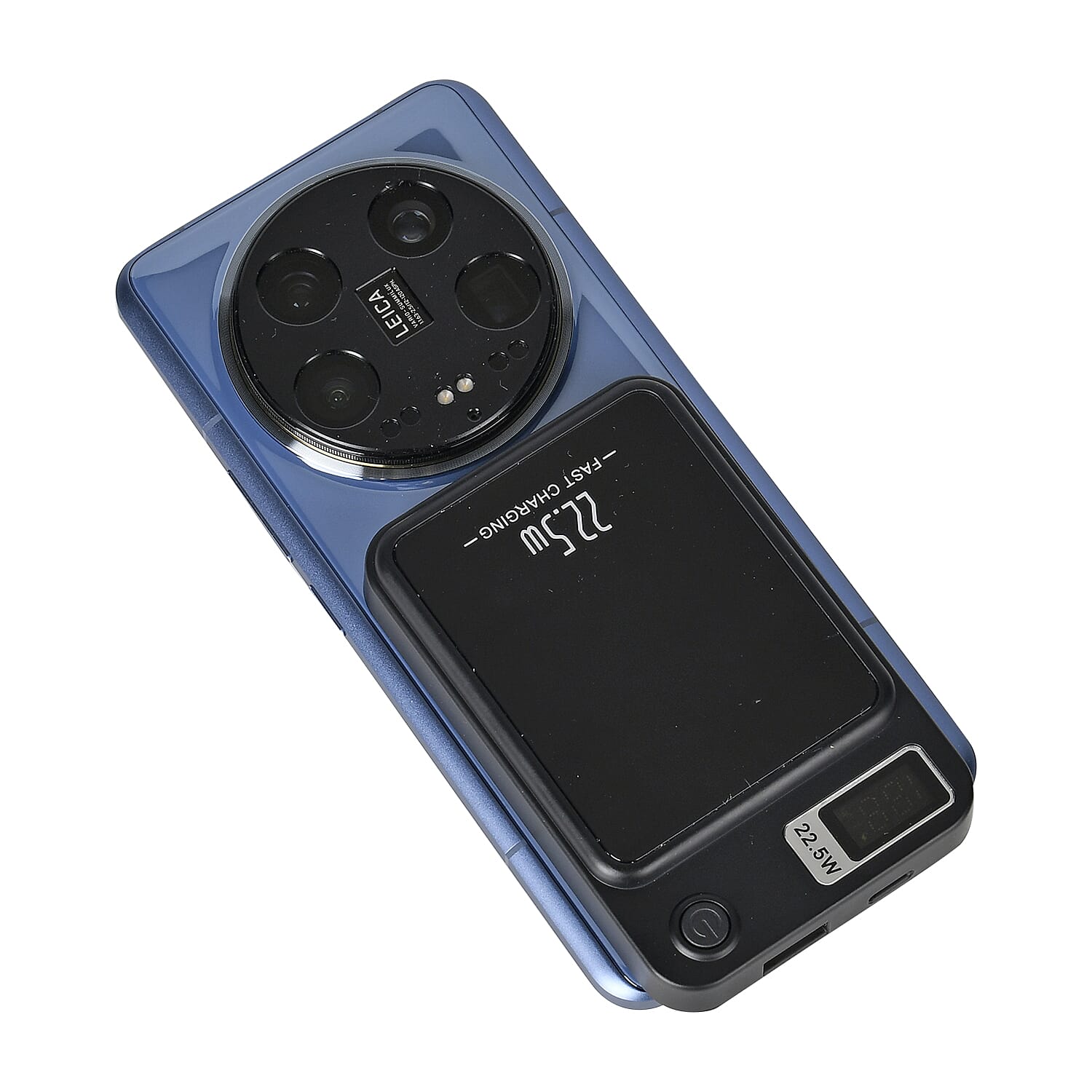 Black Fast Charging Power Bank with Wireless Charging Function and LED Digital Display