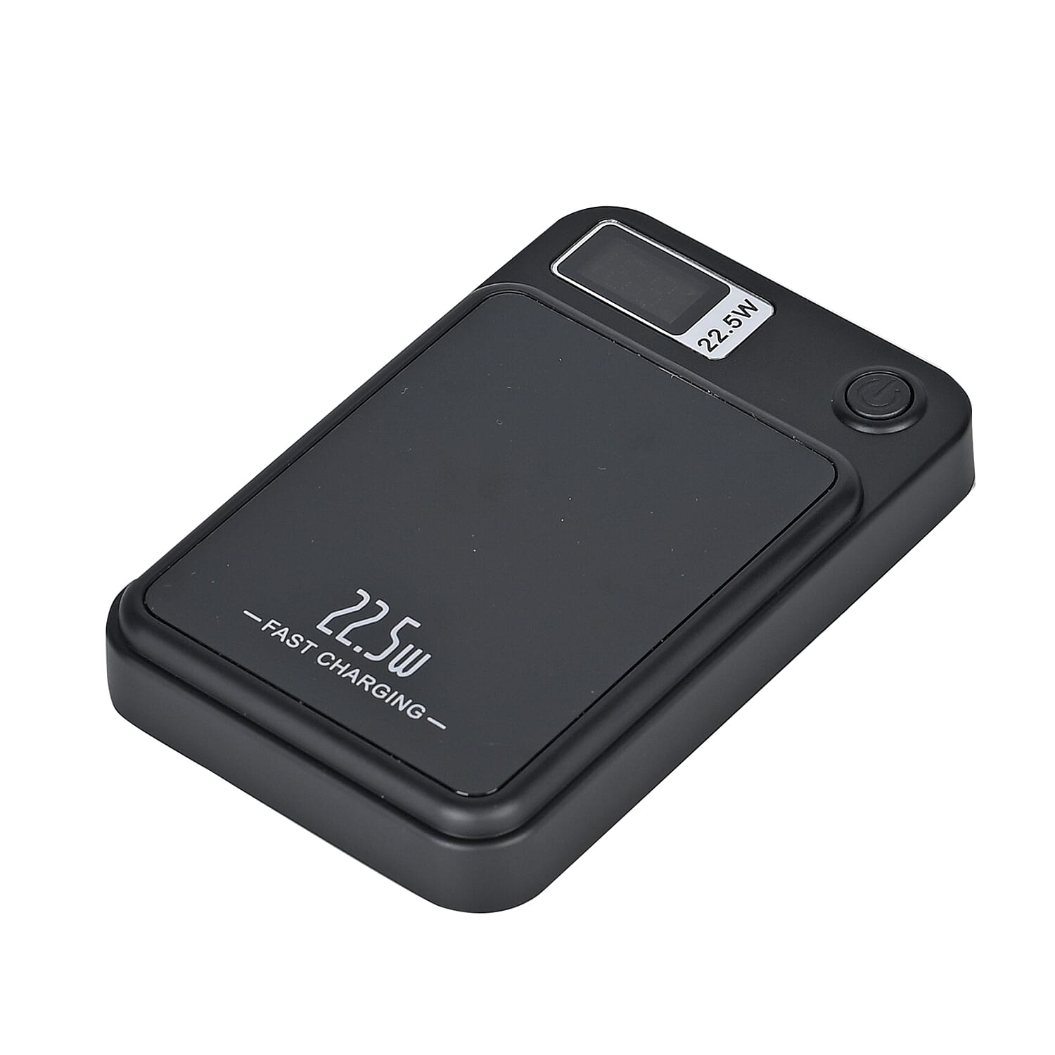 Black Fast Charging Power Bank with Wireless Charging Function and LED Digital Display
