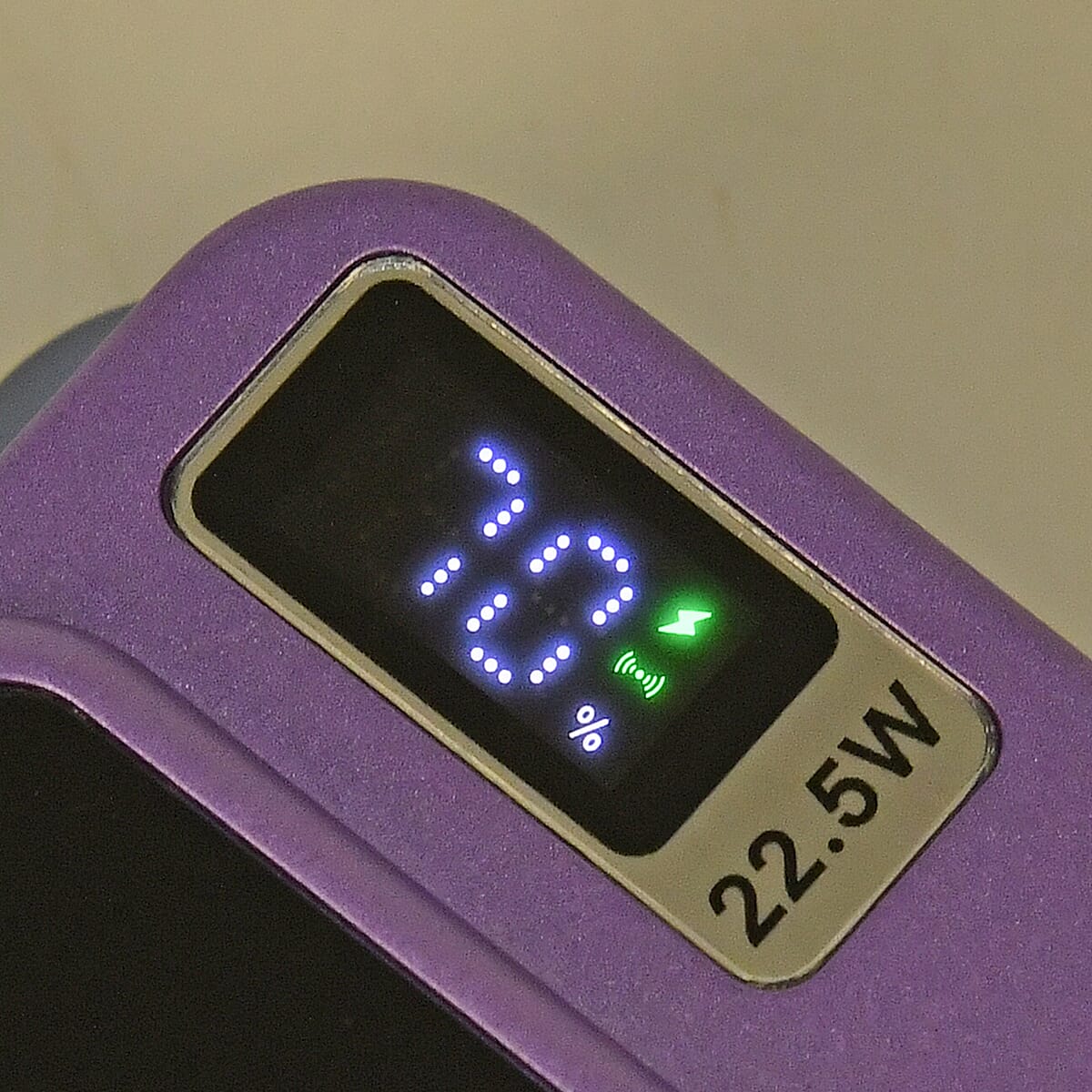 Purple Fast Charging Power Bank with Wireless Charging Function and LED Digital Display image number 1