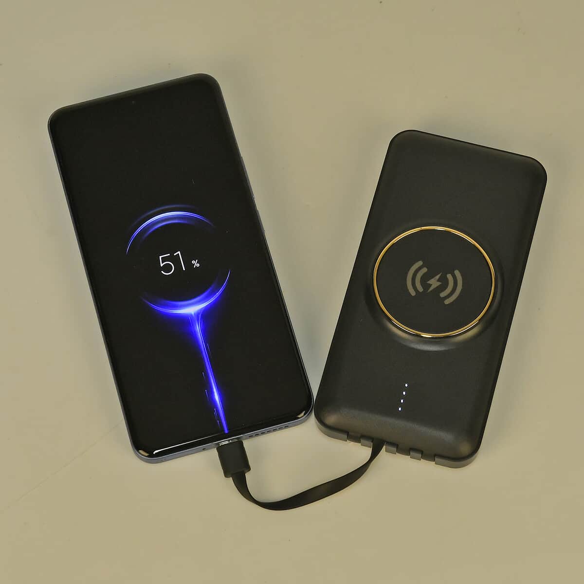 Multifunctional 10000mAh Power Bank with Wireless Charging Function - Black image number 2