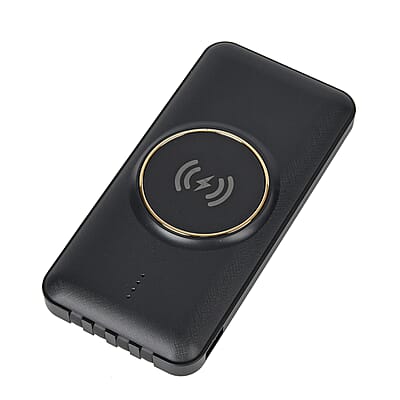 Multifunctional 10000mAh Power Bank with Wireless Charging Function - Black