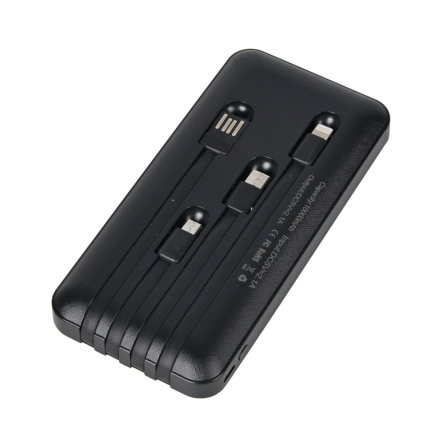 Multifunctional 10000mAh Power Bank with Wireless Charging Function - Black