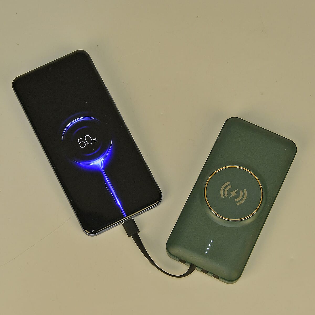 Multifunctional 10000mAh Power Bank with Wireless Charging Function - Green image number 2