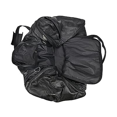 Black Sheep Leather Travel Bag with Shoulder Strap