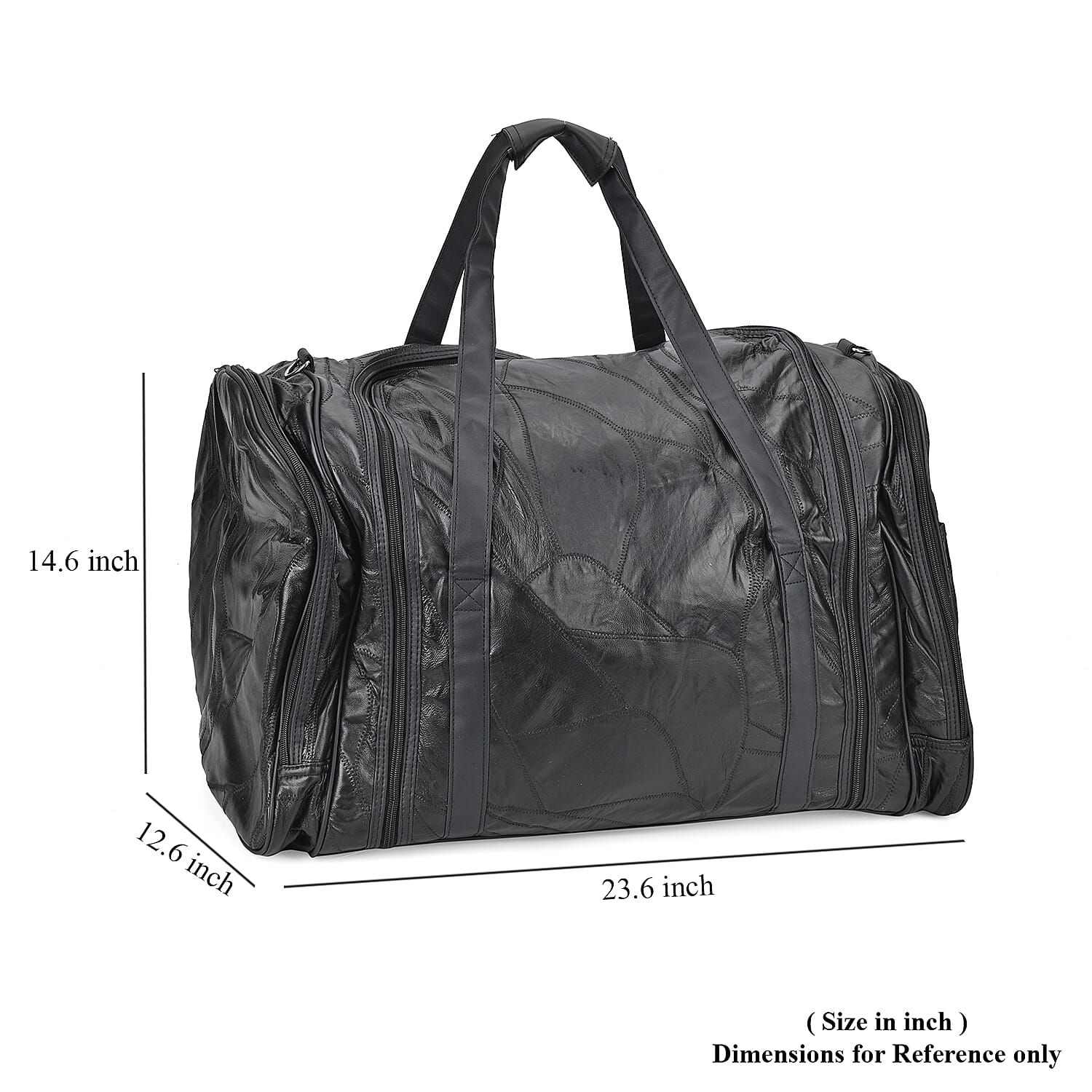 Black Sheep Leather Travel Bag with Shoulder Strap