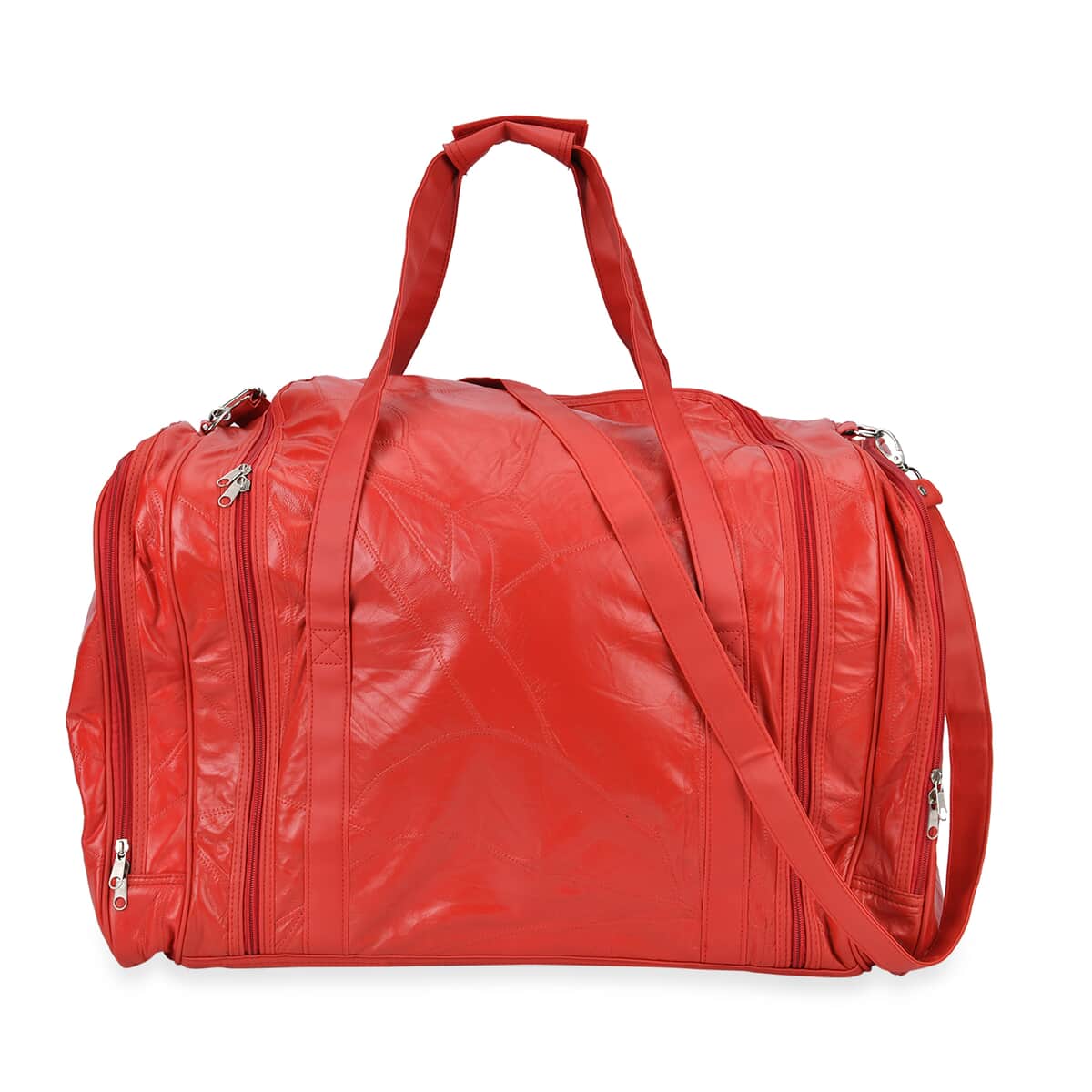 Red Sheep Leather Travel Bag with Shoulder Strap image number 0