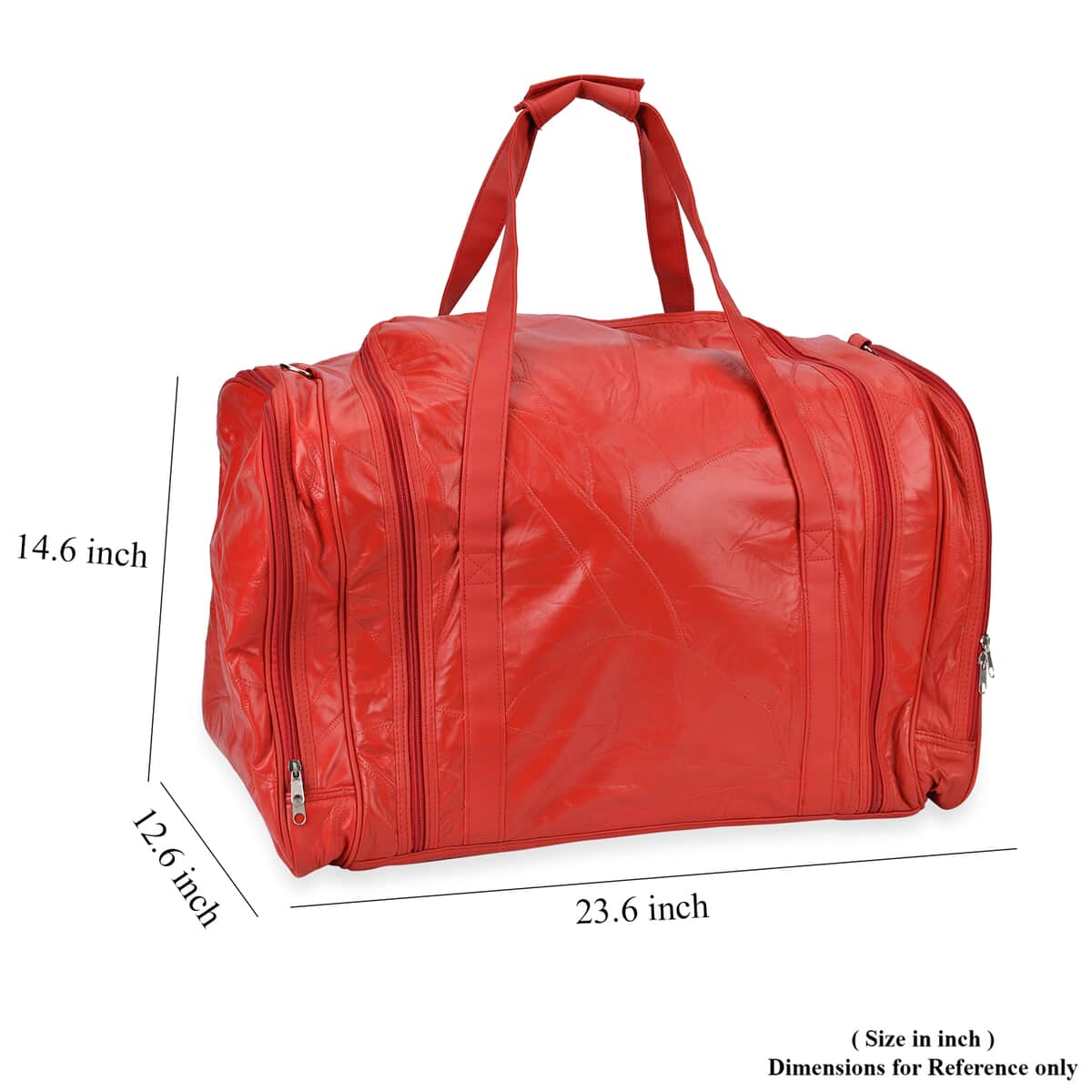 Red Sheep Leather Travel Bag with Shoulder Strap image number 6