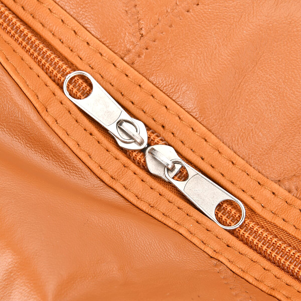 Tan Sheep Leather Travel Bag with Shoulder Strap image number 5
