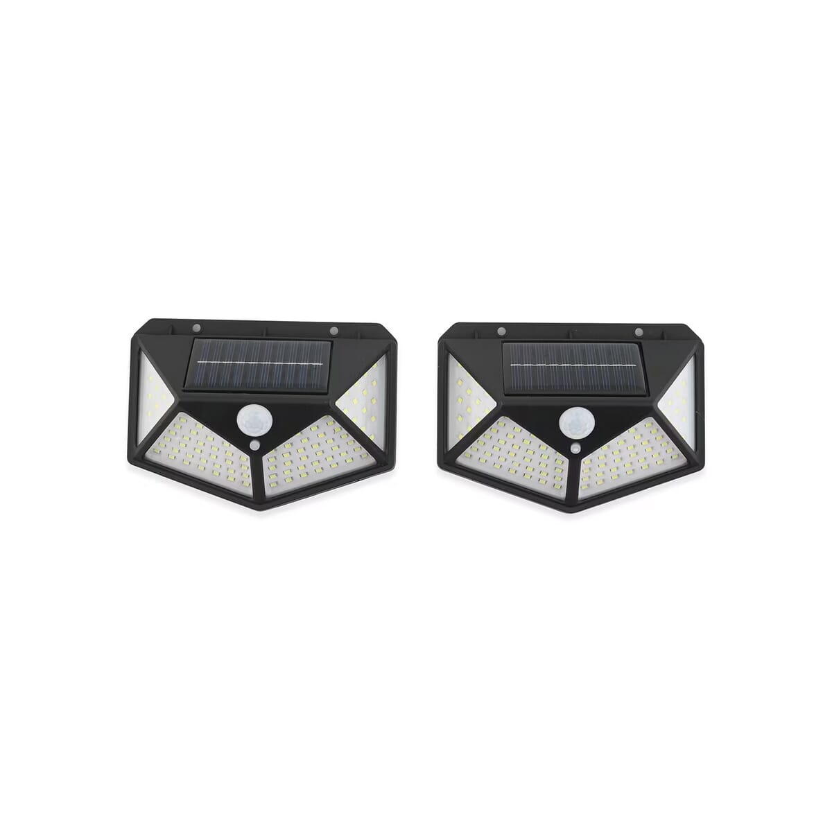 Set of 2 Black Solar Motion Sensor LED Wall Lamp image number 0