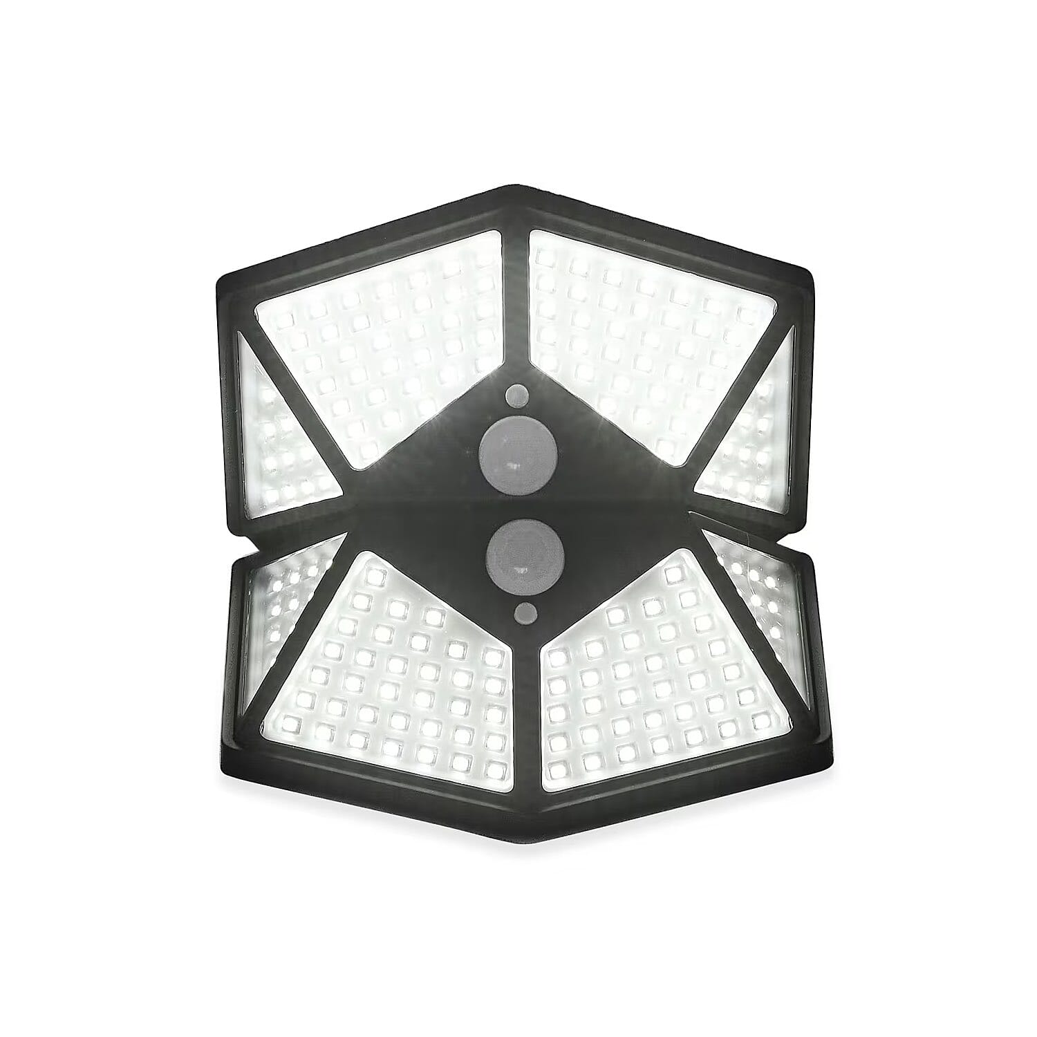 Set of 2 Black Solar Motion Sensor LED Wall Lamp