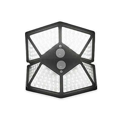 Set of 2 Black Solar Motion Sensor LED Wall Lamp