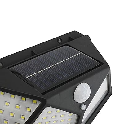 Set of 2 Black Solar Motion Sensor LED Wall Lamp