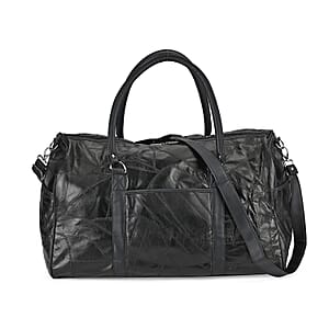 Black Sheep Leather Travel Bag with 54.7inch Long Strap