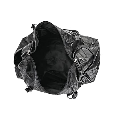 Black Sheep Leather Travel Bag with 54.7inch Long Strap