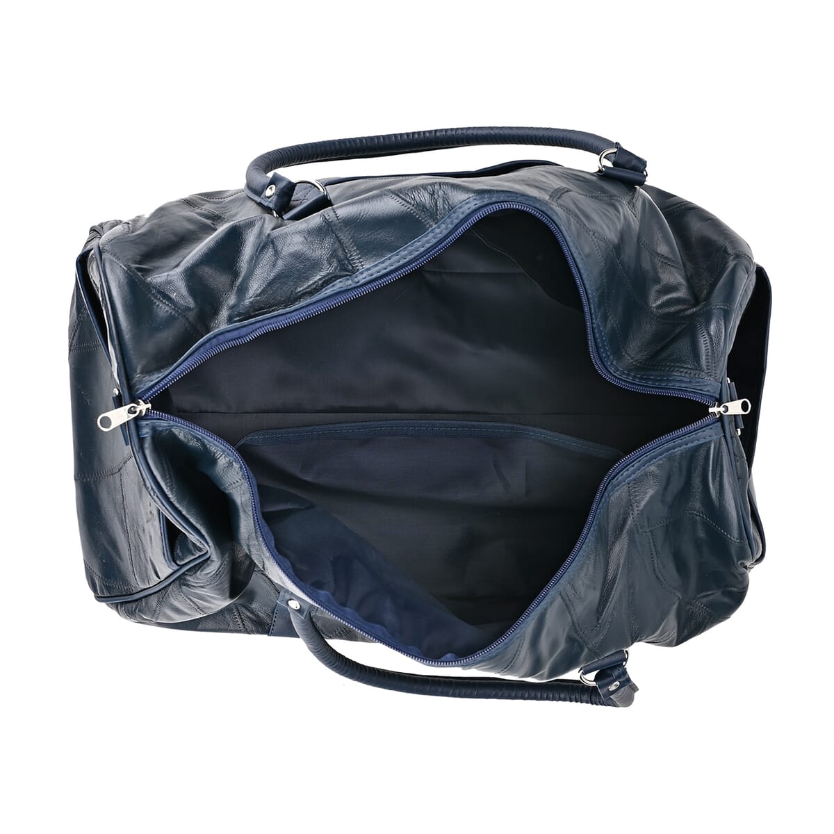 Navy Sheep Leather Travel Bag with 54.7inch Long Strap image number 4