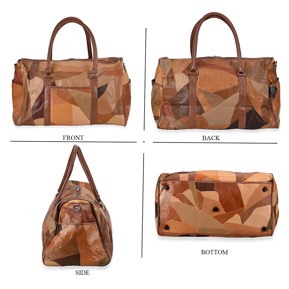 Multi Color Sheep Leather Travel Bag with 54.7inch Long Strap image number 3