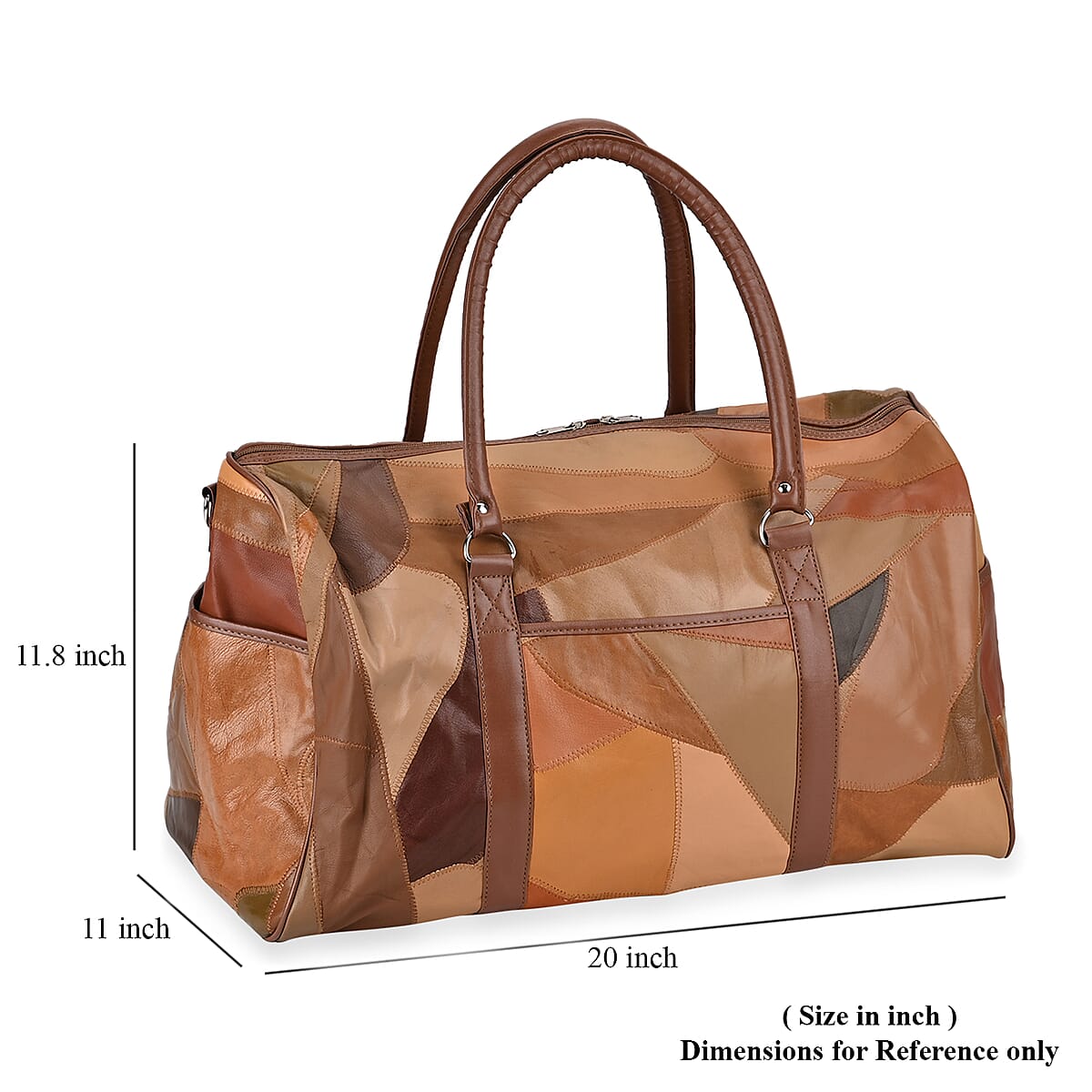 Multi Color Sheep Leather Travel Bag with 54.7inch Long Strap image number 6