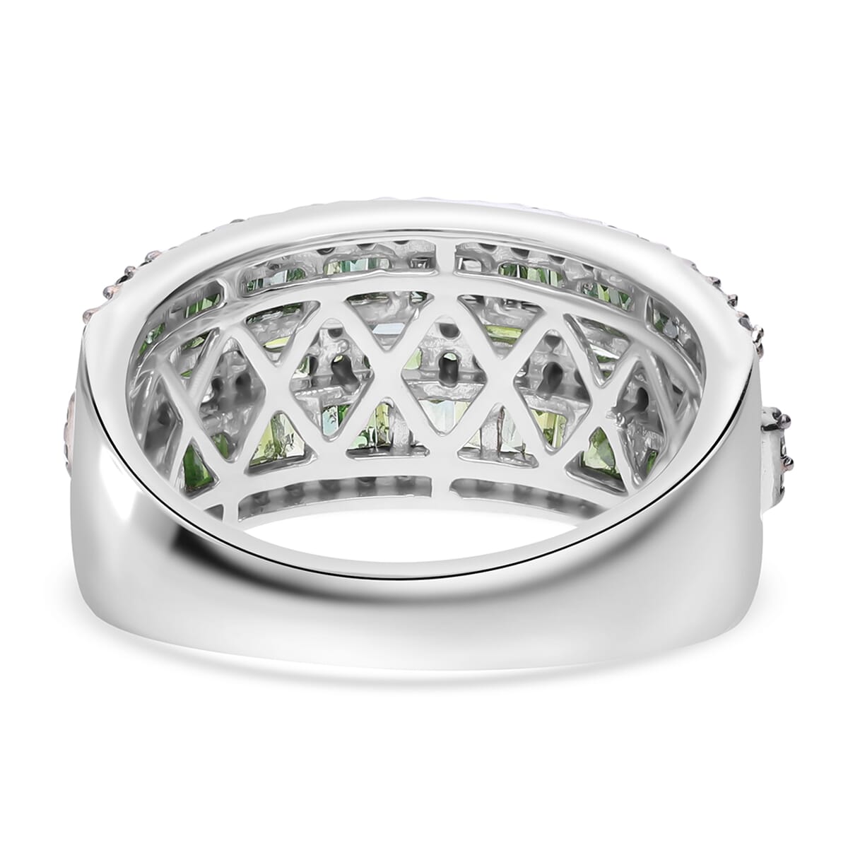 Green Diamond Ring in Platinum Over Sterling Silver (Size 7.0) 1.00 ctw image number 3