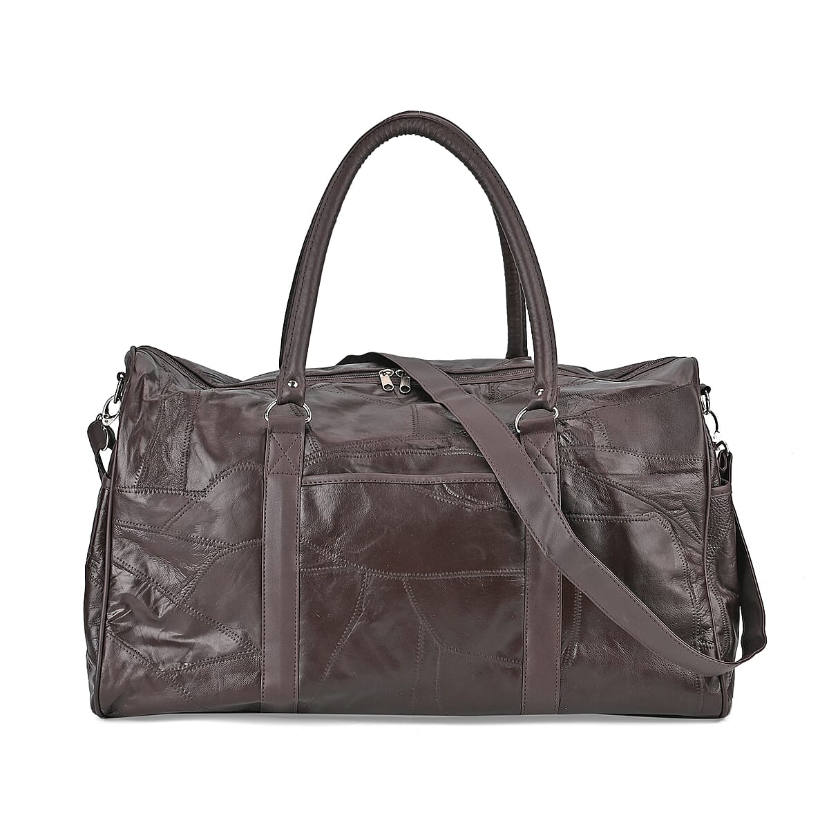 Dark Brown Sheep Leather Travel Bag with 54.7inch Long Strap image number 0