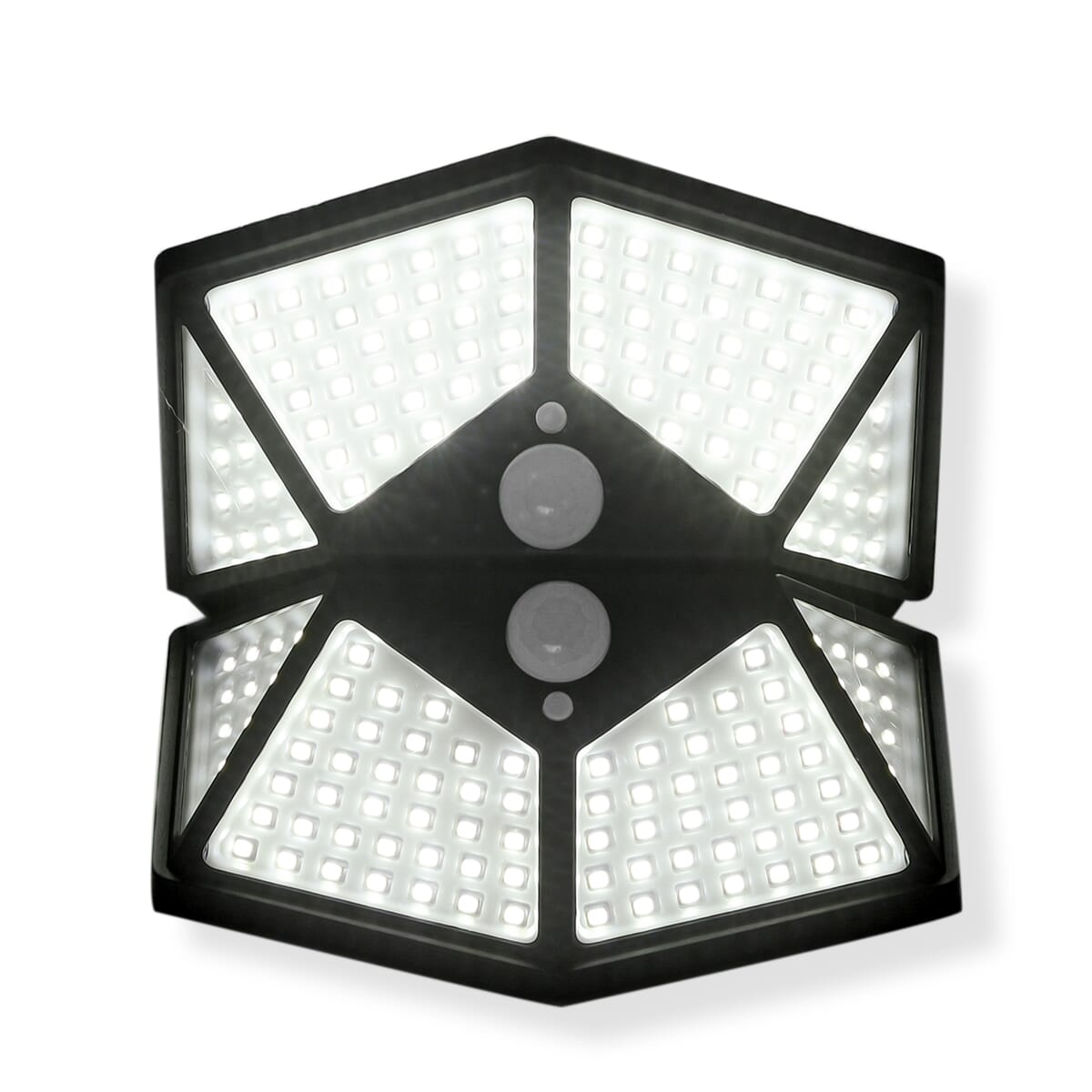 Set of 3 Black Solar Motion Sensor LED Wall Lamp image number 1