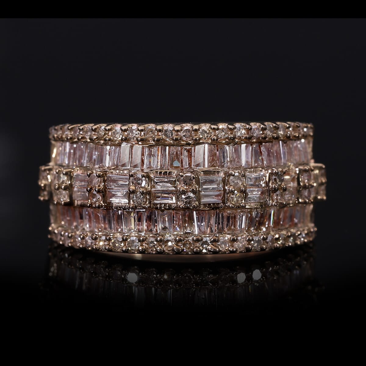 Natural Champagne Diamond Ring in Vermeil Rose Gold Over Sterling Silver (Size 7.0) 1.00 ctw image number 1