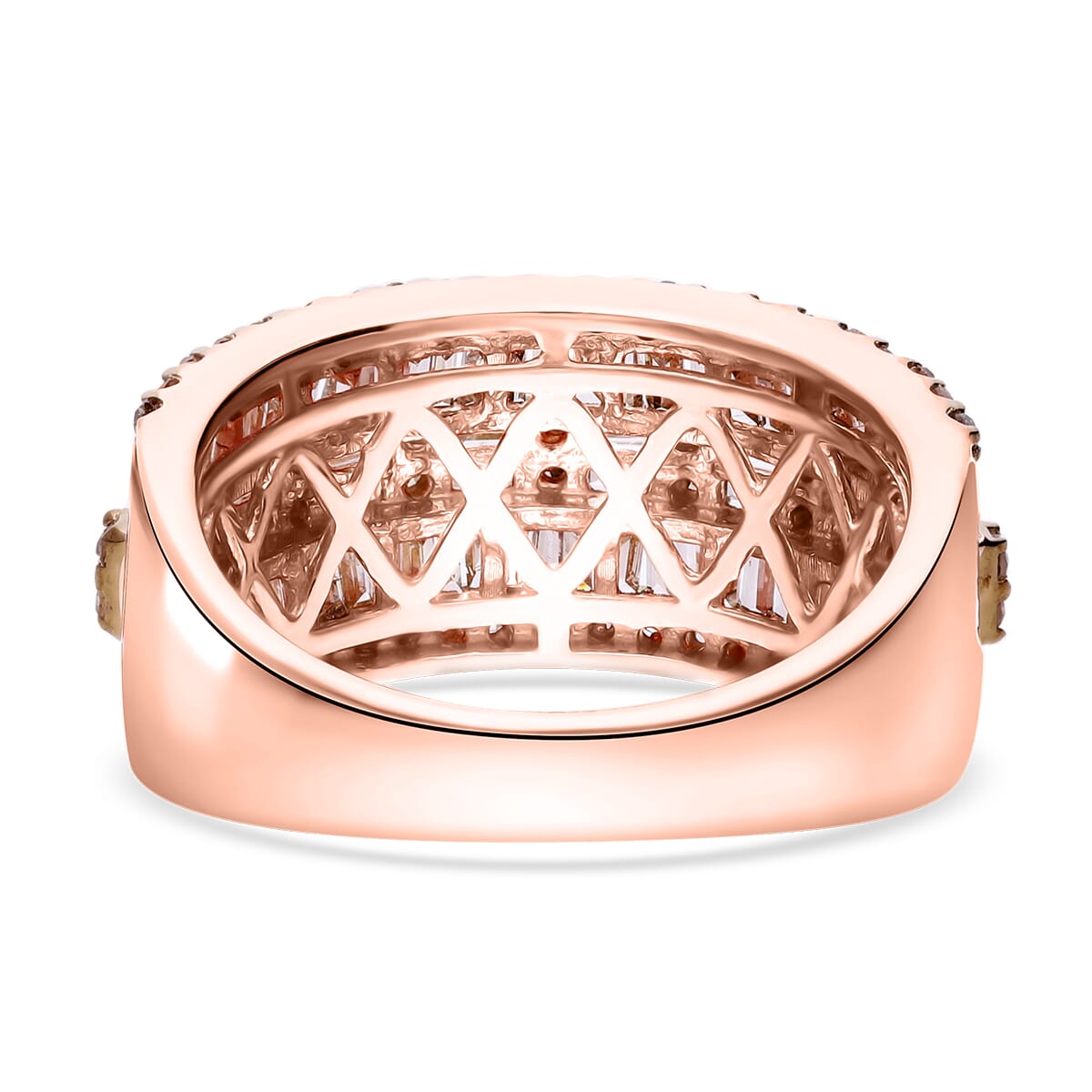 Natural Champagne Diamond Ring in Vermeil Rose Gold Over Sterling Silver (Size 7.0) 1.00 ctw image number 5