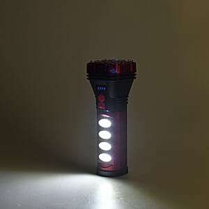 Livmore Solar/Rechargeable Multi-Function Portable Solar Flash Light (1200mAh Battery)