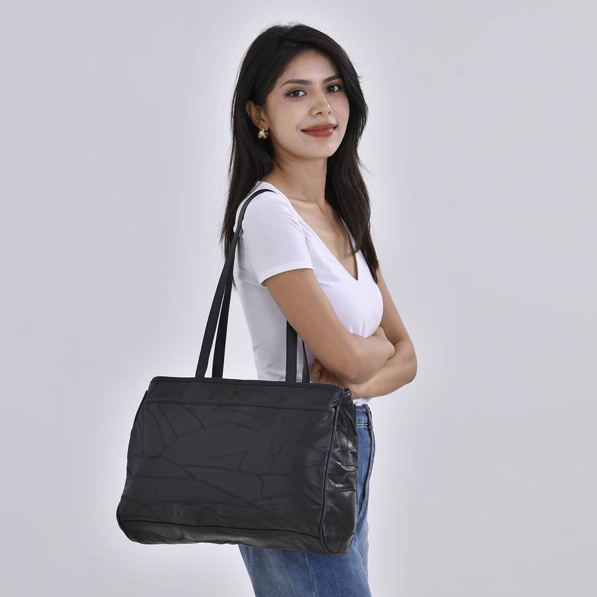 Black Sheep Leather Tote Bag with Handle Drop 13 image number 1