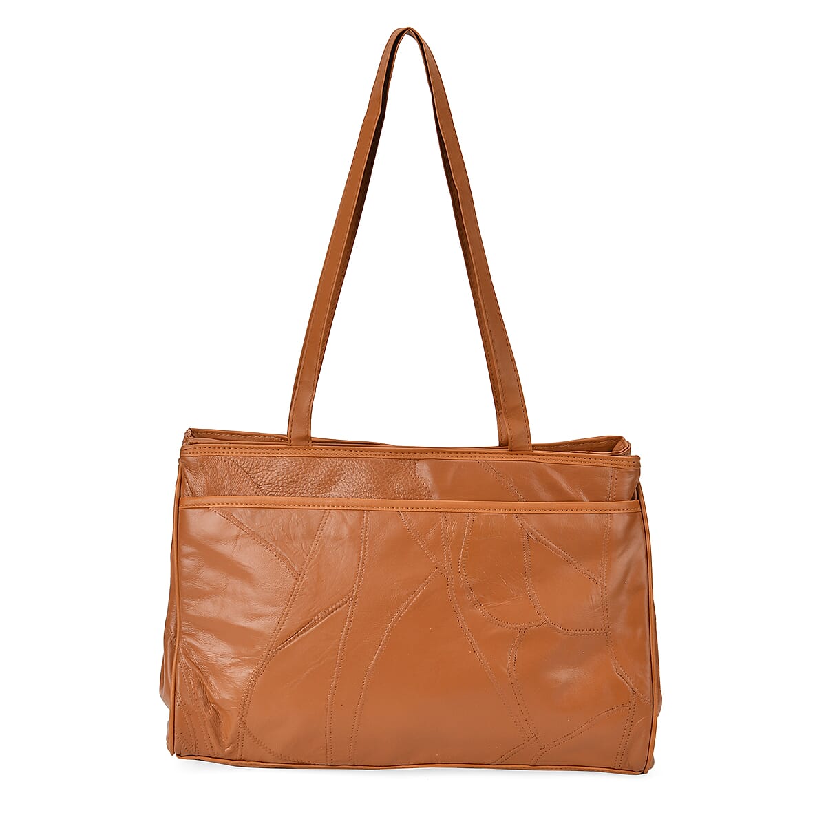Tan Sheep Leather Tote Bag with Handle Drop 13 image number 0