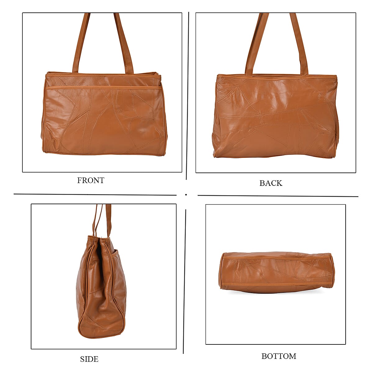 Tan Sheep Leather Tote Bag with Handle Drop 13 image number 3