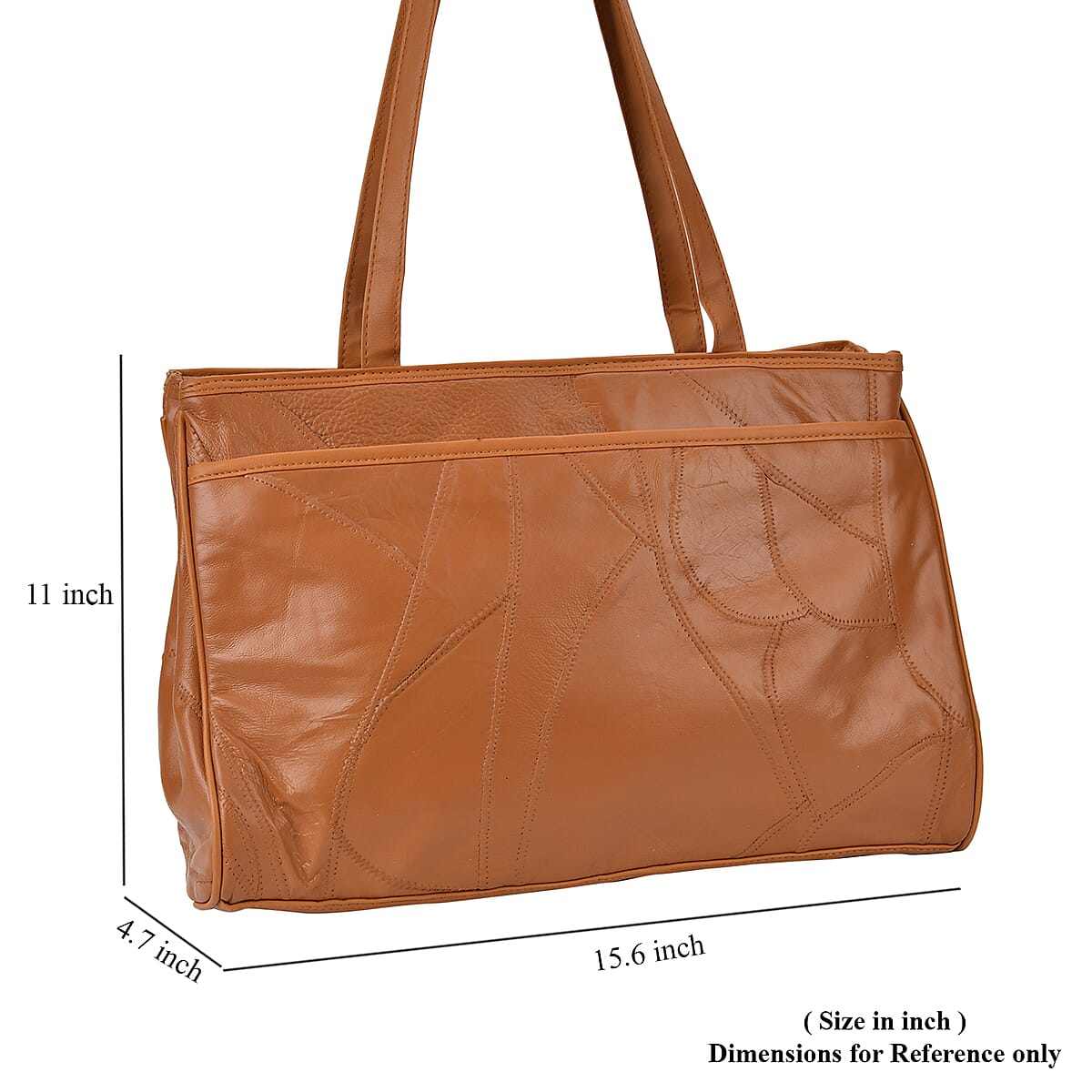 Tan Sheep Leather Tote Bag with Handle Drop 13 image number 6