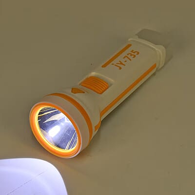 Orange Portable Solar Flash Light 1000mAh Battery, Power by Solar Charging and USB Cable