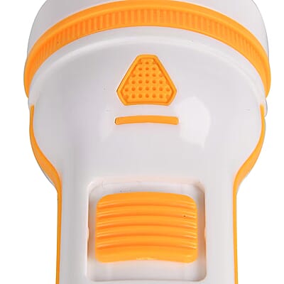 Orange Portable Solar Flash Light 1000mAh Battery, Power by Solar Charging and USB Cable