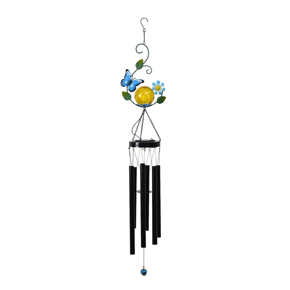 Outdoor Colorful Butterfly Solar Wind Chime with 1 Bright LED image number 0