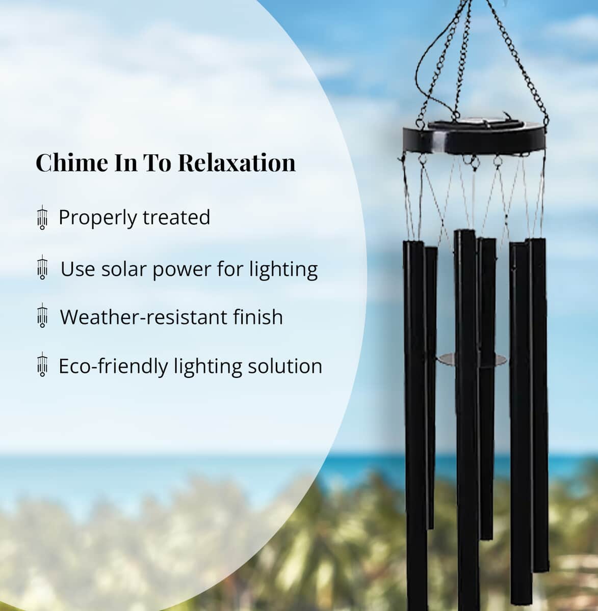 Outdoor Colorful Butterfly Solar Wind Chime with 1 Bright LED image number 3