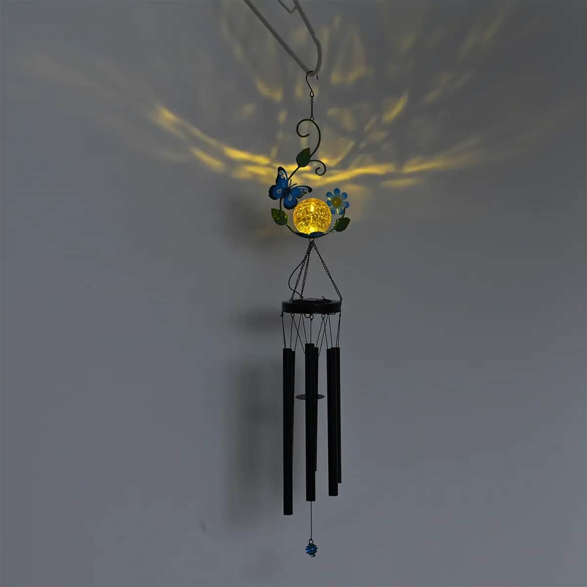 Outdoor Colorful Butterfly Solar Wind Chime with 1 Bright LED image number 6
