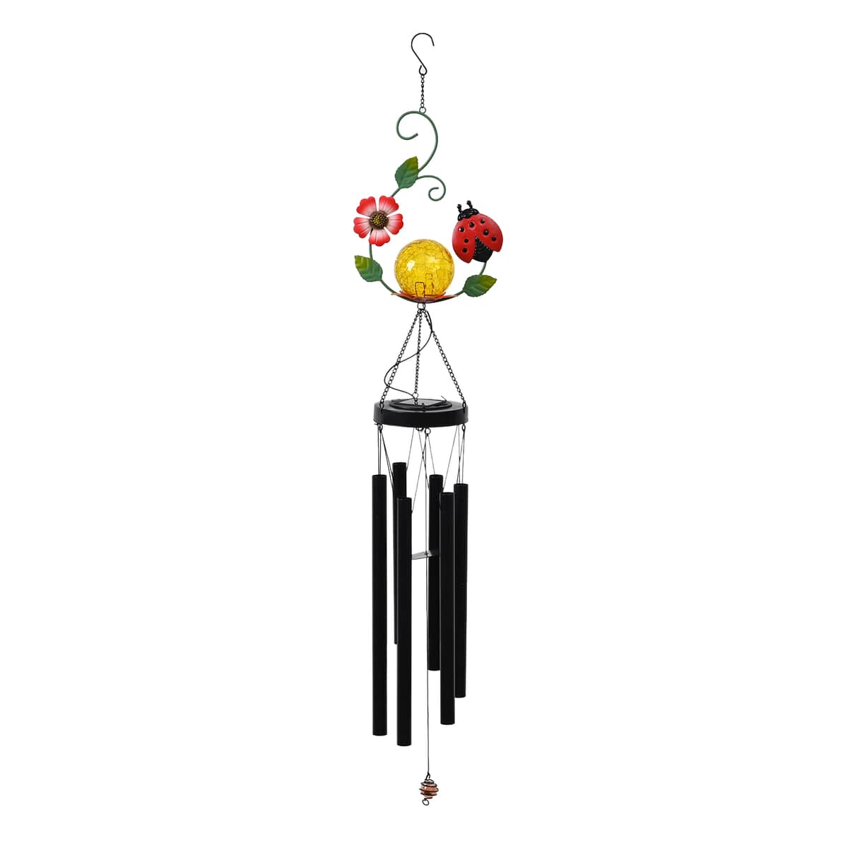 Outdoor Colorful Floral Solar Wind Chime with 1 Bright LED image number 0