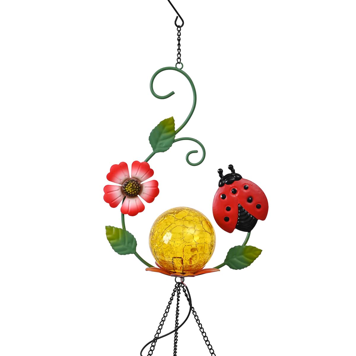 Outdoor Colorful Floral Solar Wind Chime with 1 Bright LED image number 3