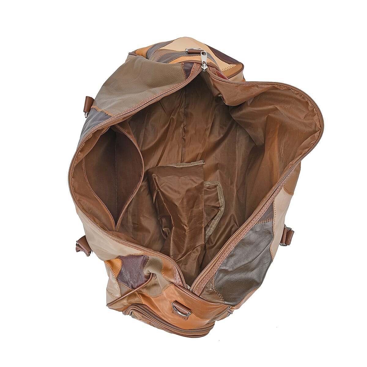 Multi Color Sheep Leather Travel Bag with Handle Drop 8.7 Inches and Long Shoulder Strap 54.7 Inches image number 4