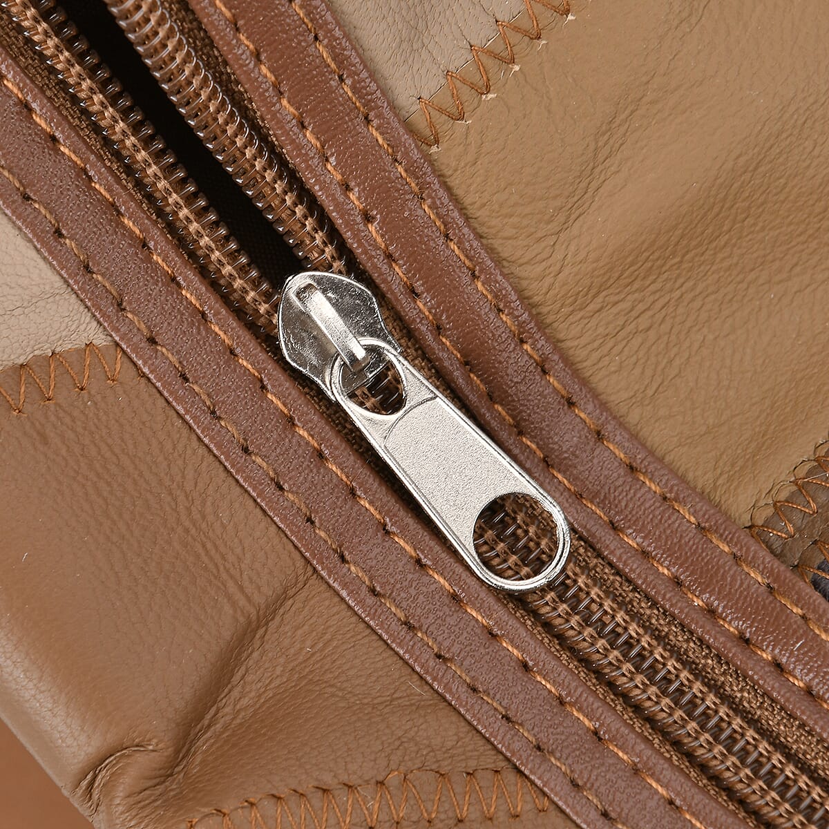 Multi Color Sheep Leather Travel Bag with Handle Drop 8.7 Inches and Long Shoulder Strap 54.7 Inches image number 5