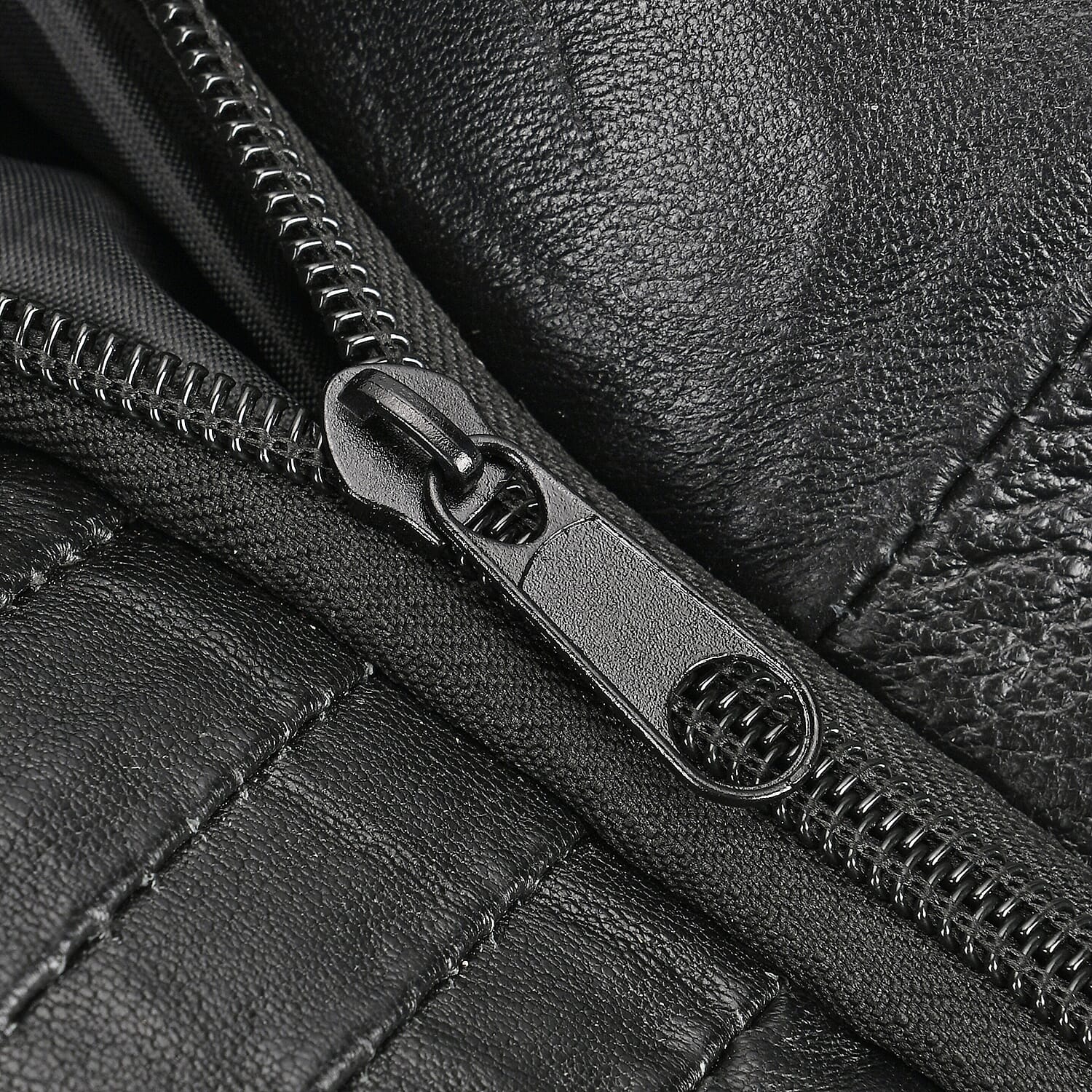 Black Sheepskin Leather Crossbody Bag with Shoulder Strap
