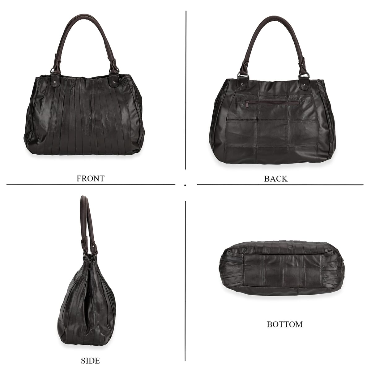 Dark Brown Sheepskin Leather Crossbody Bag with Shoulder Strap image number 3