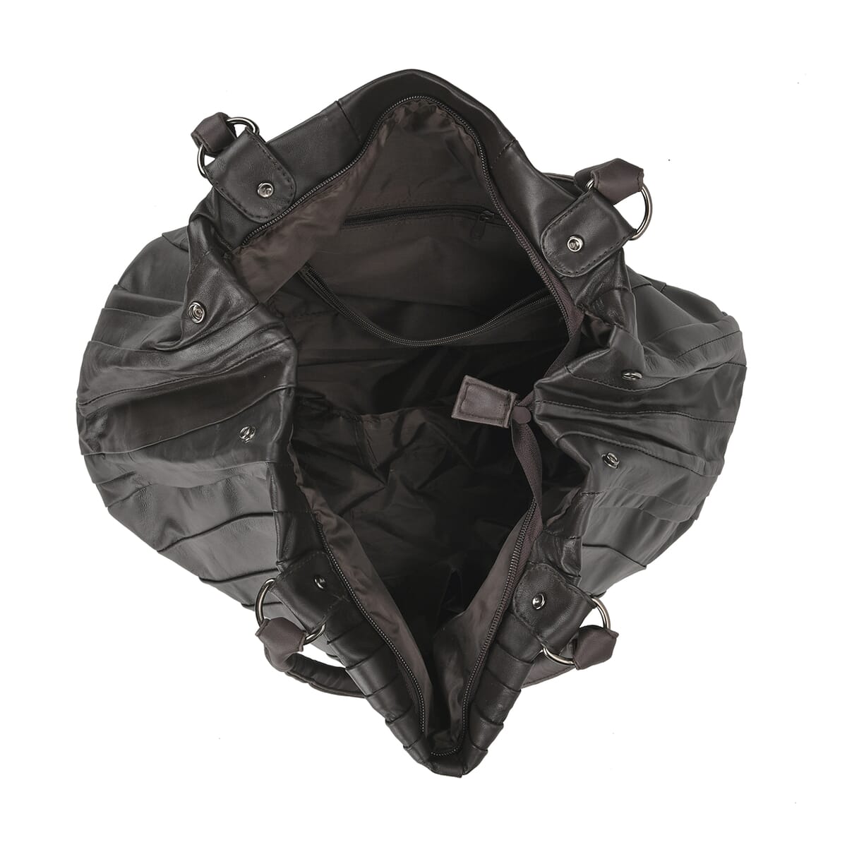Dark Brown Sheepskin Leather Crossbody Bag with Shoulder Strap image number 4