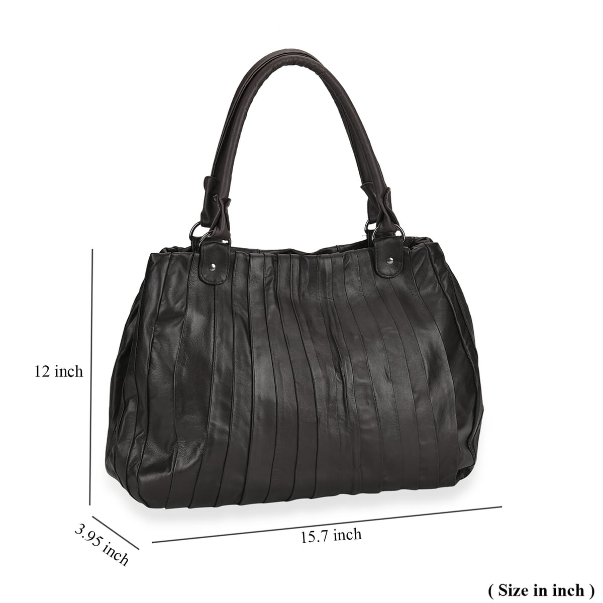 Dark Brown Sheepskin Leather Crossbody Bag with Shoulder Strap image number 6
