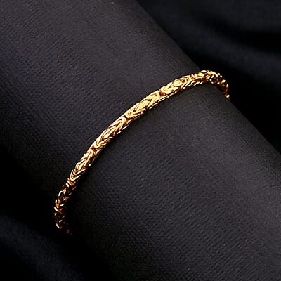 Bali Legacy 22K Vermeil YG Over Sterling Silver Borobudur Chain Bracelet (6.50 In) 9.0 Grams